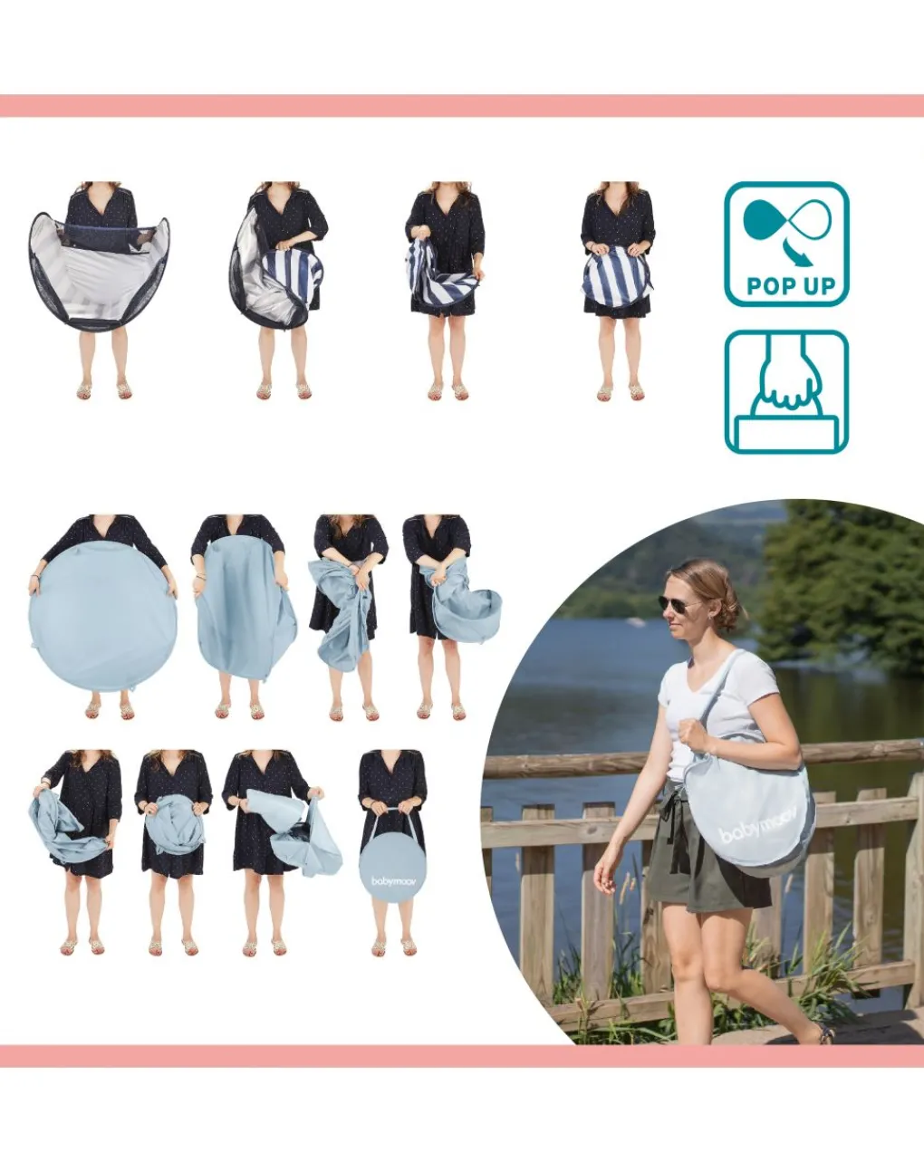 Babymoov Culle E Accessori-Aquani Box Giochi & Piscina Anti-Uv Spf 50+ Mariniere