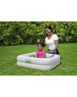 Bestway Secchielli E Giochi Mare-Bagnetto Baby Tub Quadrato Con Fondo Gonfiabile 86X86X25 Cm. Adatto Ai Box Doccia -