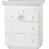 italbaby Cassettiere Fasciatoio-Bagnetto Cassettiera Mon Amour Bianco