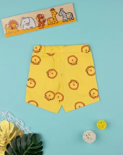 Prenatal Jeans Pantaloni E Salopette-Bermuda Bambino Gialli Con Stampa Allover