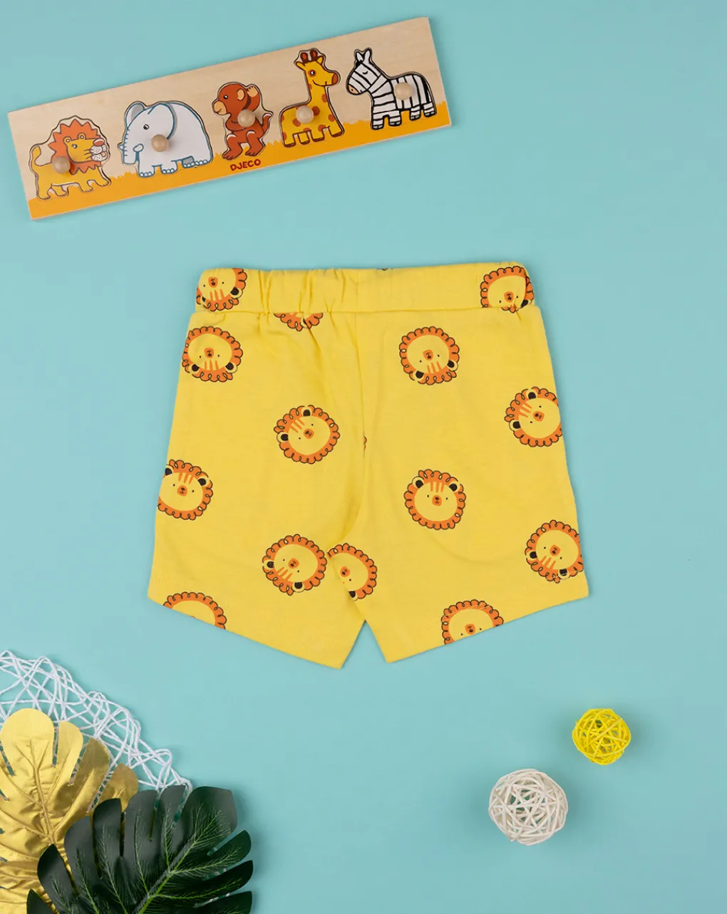 Prenatal Jeans Pantaloni E Salopette-Bermuda Bambino Gialli Con Stampa Allover