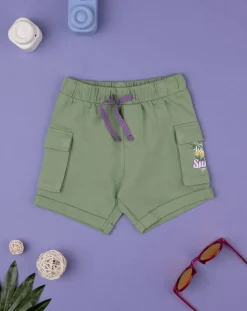 Prenatal Jeans Pantaloni E Salopette-Bermuda Bambino Verdi In Felpina "Tropical”