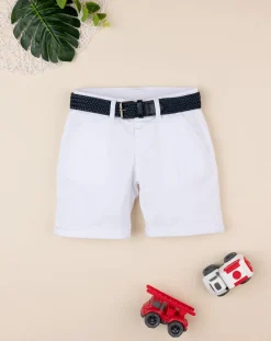 Prenatal Jeans Pantaloni E Salopette-Bermuda Bianco Da Bambino Twill