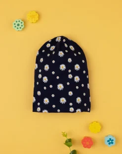 Prenatal Cappelli E Sciarpe-Berretto Bambina Blu Con Margherite