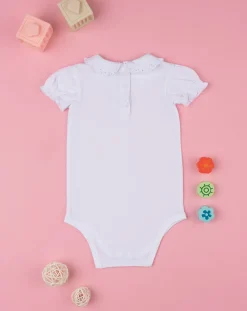 Prenatal Magliette Camicie E Body-Body Bimba Bianco Sangallo