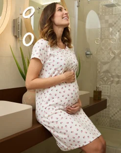 Prenatal Pigiami E Camicie Da Notte-Camicia Da Notte Premaman Allattamento Fantasia Fragole