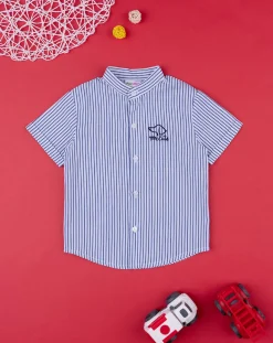 Prenatal Magliette Camicie E Body-Camicia Rigata Mezza Manica Bimbo Elegant