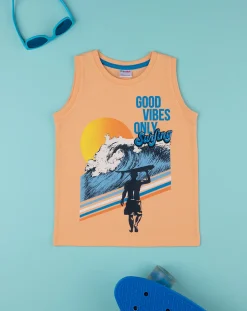 Prenatal Magliette E Camicie-Canotta Spalla Larga Bambino "Good Vibes”