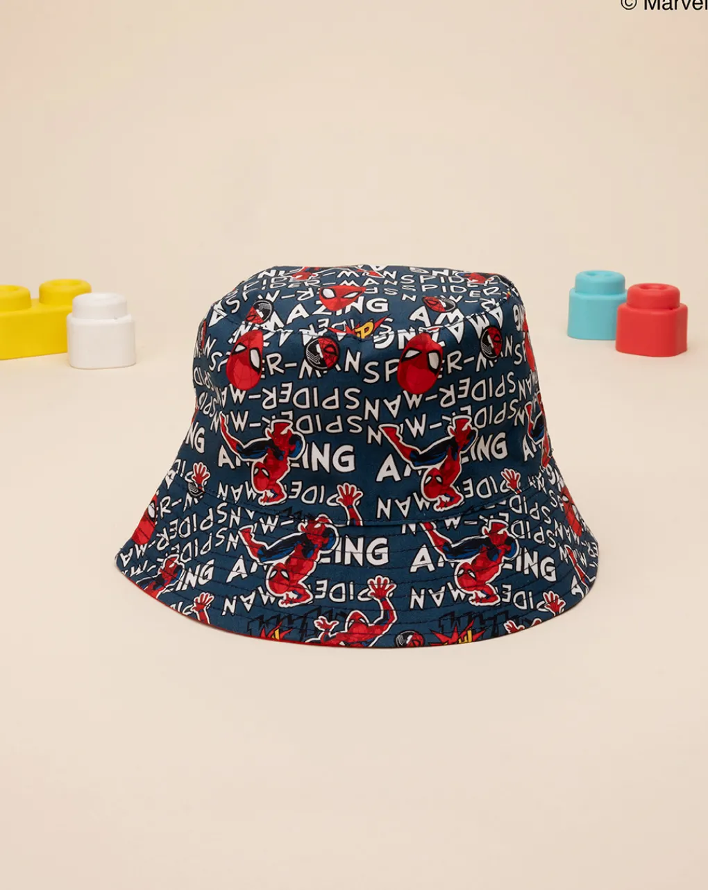 Prenatal Cappelli E Sciarpe-Cappello Pescatore Bimbo Reversibile Spiderman