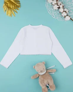 Prenatal Felpe E Maglioni-Cardigan Bambina Tricot Elegante Bianco