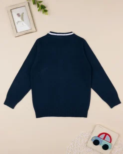 Prenatal Maglioni E Cardigan-Cardigan Basico Blu Bambino Maniche Lunghe