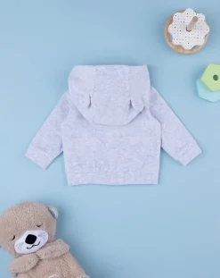 Prenatal Maglioni E Cardigan-Cardigan Bimbo Con Cappuccio Grigio Chiaro