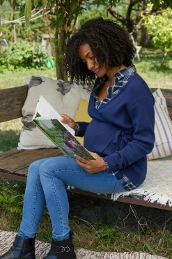 Prenatal Maglieria Premaman-Cardigan Premaman Allattamento Annodato In Vita