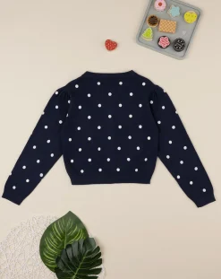 Prenatal Felpe E Maglioni-Cardigan Tricot Bimba Blu "Pois”
