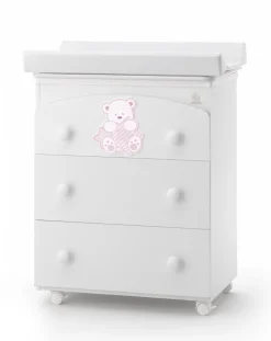 italbaby Cassettiere Fasciatoio-Cassettiera Fasciatoio My Teddy Rosa