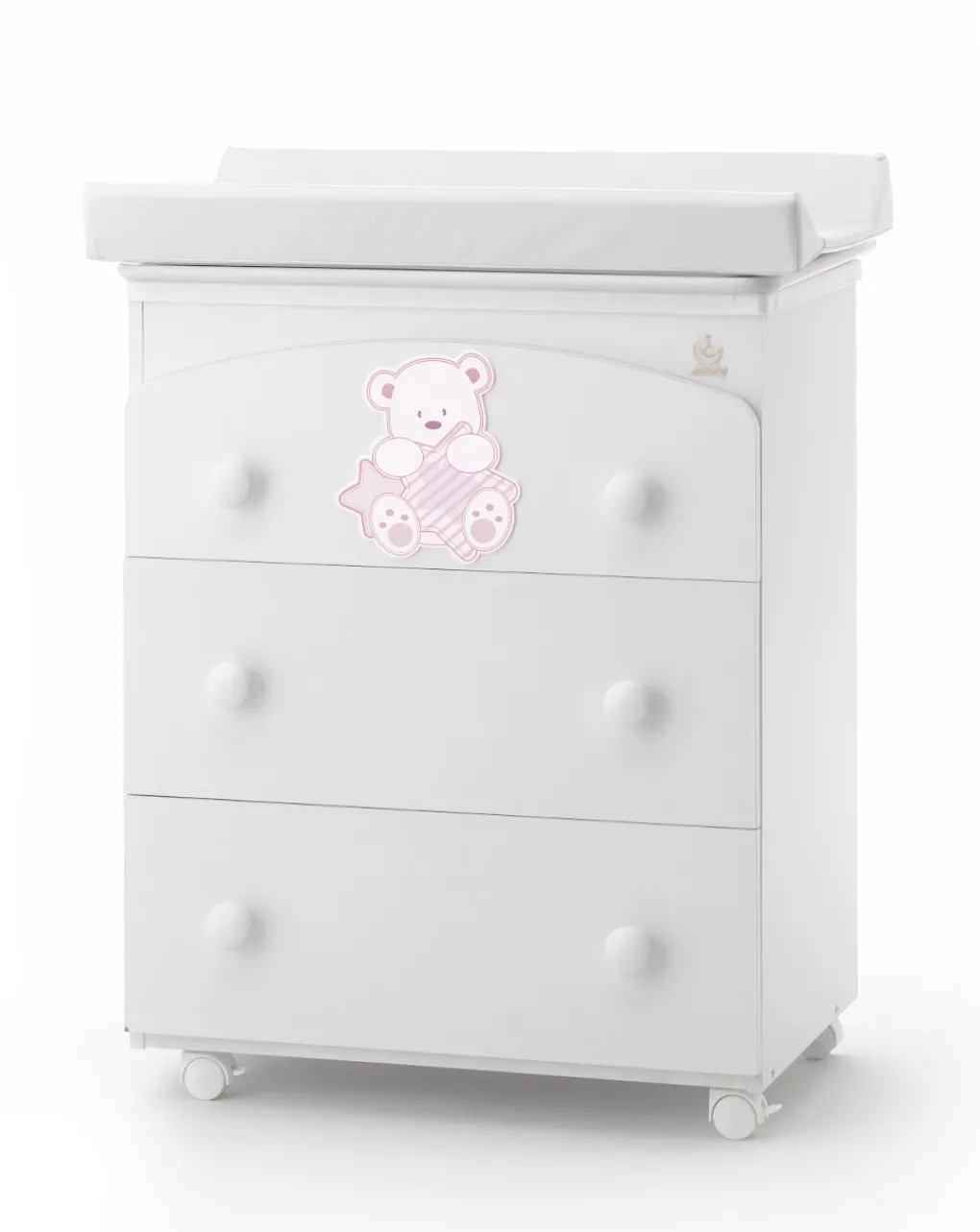 italbaby Cassettiere Fasciatoio-Cassettiera Fasciatoio My Teddy Rosa