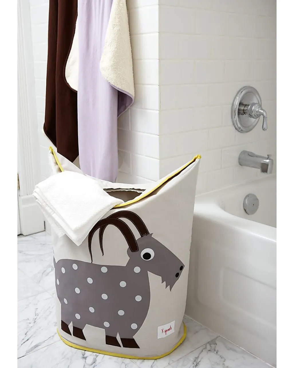 3 sprouts Complementi D'Arredo-Cesta Portabiancheria Pinguino