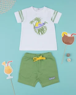 Prenatal Completi-Completo Bimbo Bianco/Verde