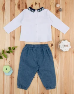 Prenatal Abiti Completi E Tutine-Completo Bimbo Chambray "Cane”