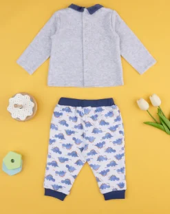 Prenatal Abiti Completi E Tutine-Completo Bimbo Ciniglia Grigio/Blu