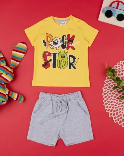 Prenatal Completi-Completo Bimbo "Mickey” Giallo/Grigio