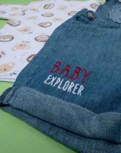 Prenatal Abiti Completi E Tutine-Completo Chambray Bimbo Salopette 