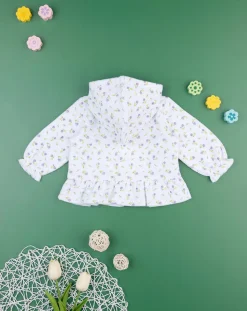Prenatal Cardigan-Felpa Bimba "Fiorellini Lilla”