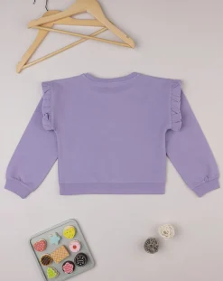 Prenatal Felpe E Maglioni-Felpa Bimba Lilla "Margherite” Organic Cotton