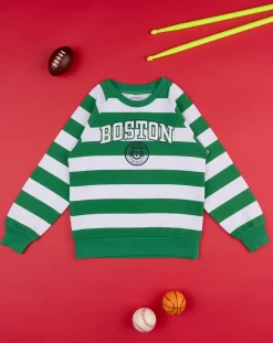 Prenatal Maglioni E Cardigan-Felpa Bimbo "College” Bianco/Verde