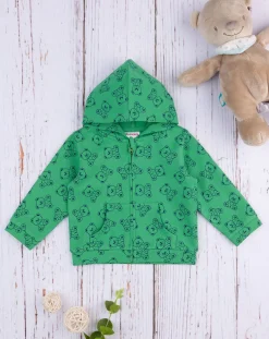 Prenatal Cardigan-Felpa Bimbo Verde "Teddy”