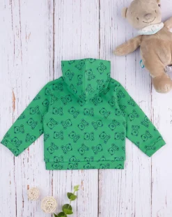 Prenatal Cardigan-Felpa Bimbo Verde "Teddy”
