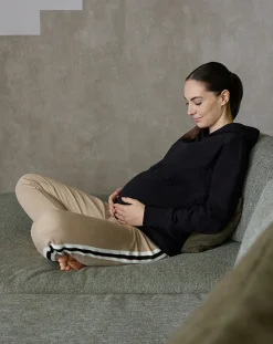 Prenatal Maglieria Premaman-Felpa Premaman Nera Con Cappuccio