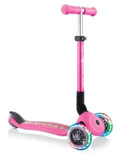 Globber Tricicli Biciclette Monopattini E Accessori-- Junior Foldable Fantasy Light - Pink Flowers
