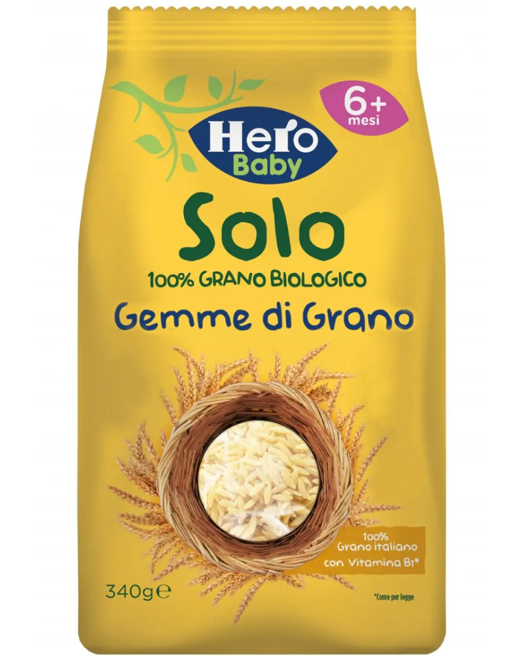 Plasmon Pastine Per Neonati-Hero Solo Pastina Gemme Di Grano 340 Gr