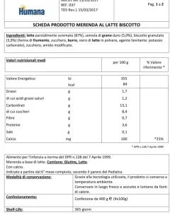 Humana Merende Al Latte E Yogurt-Merenda Latte Biscotto 4X100Gr