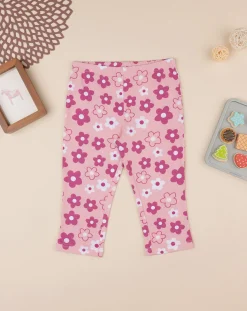 Prenatal Leggings E Gonne-Legging Bimba Rosa "Fiori”