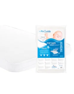 AirCuddle Materassi E Cuscini-Maxi Safe Combo Materasso + Top Safe Coprimaterasso Traspirante 3 Strati Cm 48×76