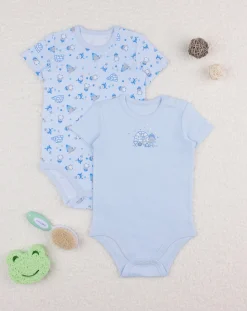 Prenatal Body Intimo E Calze-Pack 2 Body Bimbo Azzurri