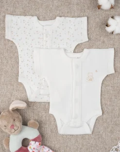 Prenatal Prematuri-Pack 2 Body Felpati "Stelline” Oeko-Tex