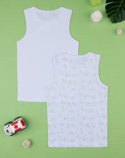 Prenatal Intimo E Calze-Pack 2 Canotte Bambino Jersey Stratch Oeko-Tex