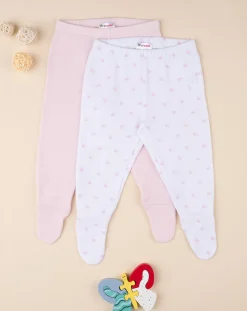 Prenatal Pantaloni E Salopette-Pack 2 Pantaloni Con Babbucce Girl