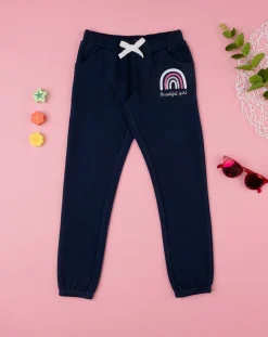 Prenatal Jeans Pantaloni E Salopette-Pantalone Bambina In Felpa Blu Scuro