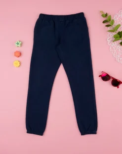 Prenatal Jeans Pantaloni E Salopette-Pantalone Bambina In Felpa Blu Scuro