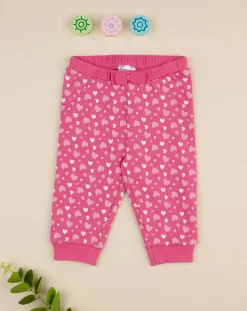 Prenatal Pantaloni E Salopette-Pantalone Bimba Fucsia "Cuori”