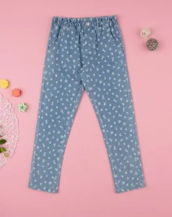 Prenatal Jeans Pantaloni E Salopette-Pantalone Lungo Bambina Tencel Con Fantasia Allover