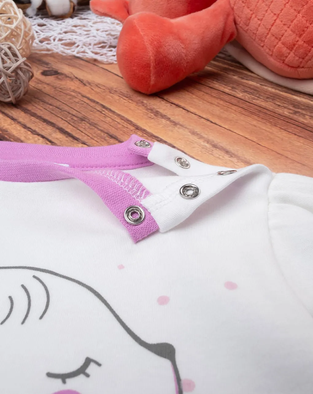 Prenatal Pigiami-Pigiama Bimba Bianco/Lilla
