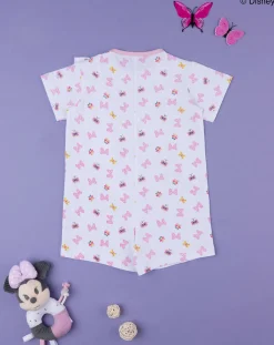 Prenatal Pigiami-Pigiama Bimba "Minnie” Bianco/Rosa