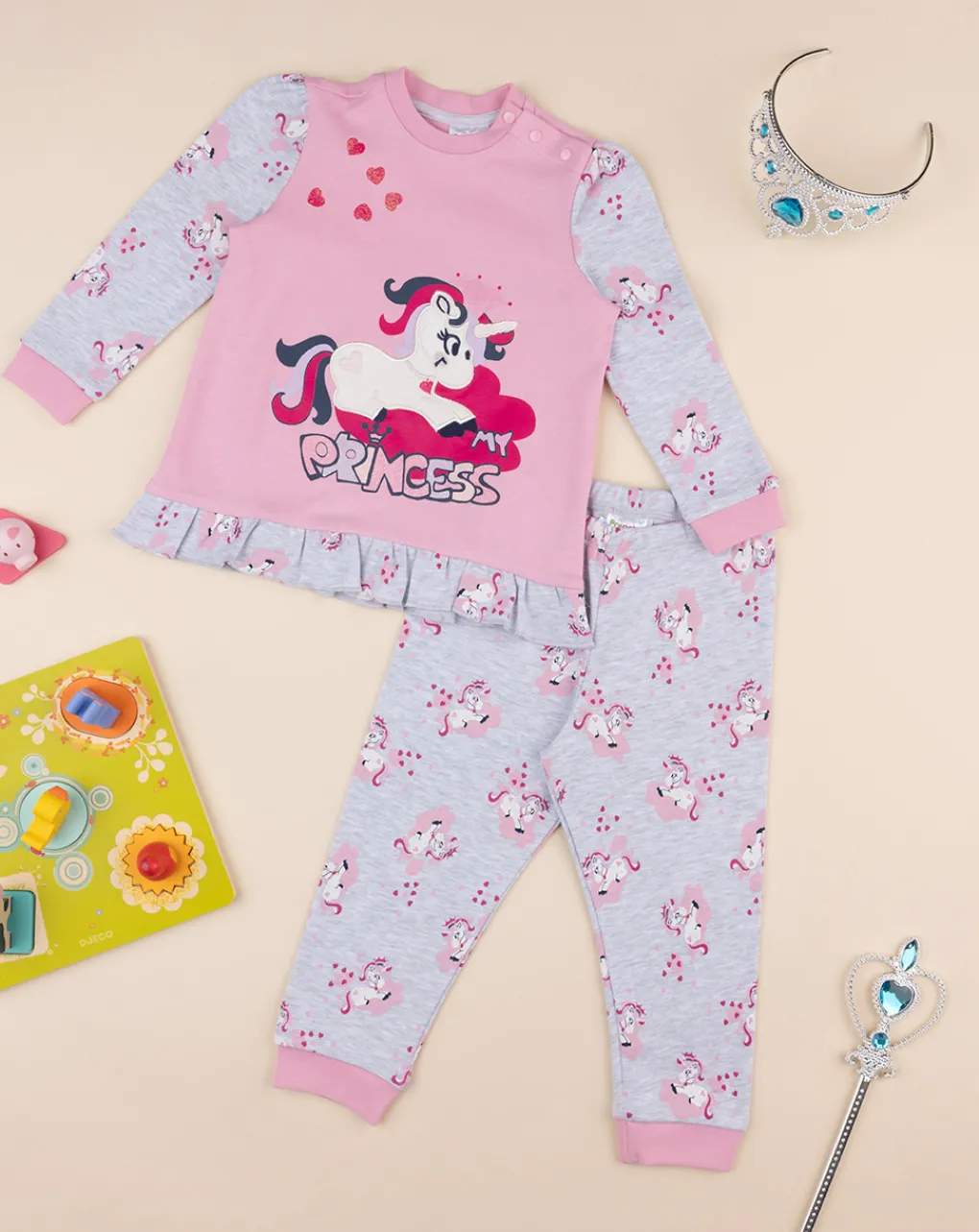 Prenatal Pigiami-Pigiama Bimba "Unicorni” Rosa