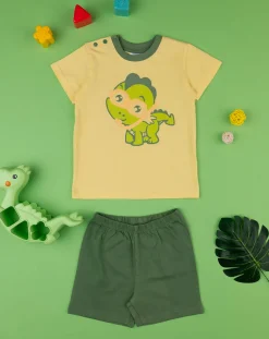 Prenatal Pigiami-Pigiama Jersey Bimbo Giallo/Verde
