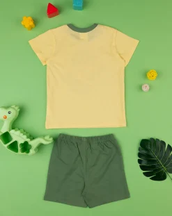 Prenatal Pigiami-Pigiama Jersey Bimbo Giallo/Verde